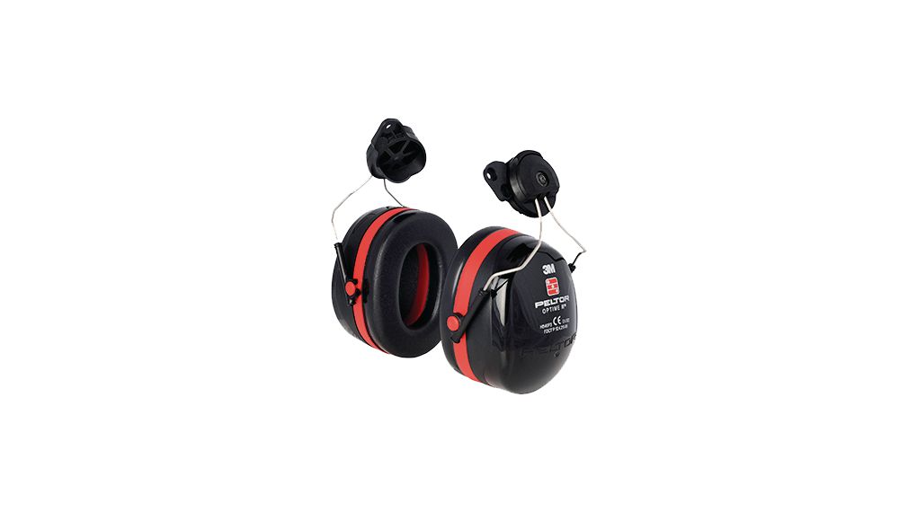 Peltor Optime I Helmet Mounted Hearing Protection 34dB Black / Red