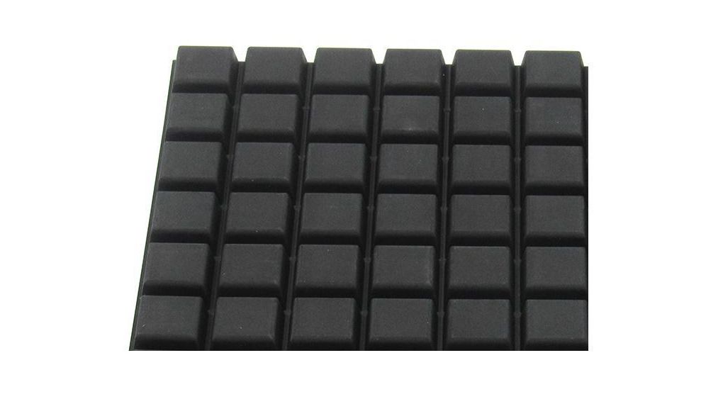 Rubber Mat, Square, 20x20x8mm, Black