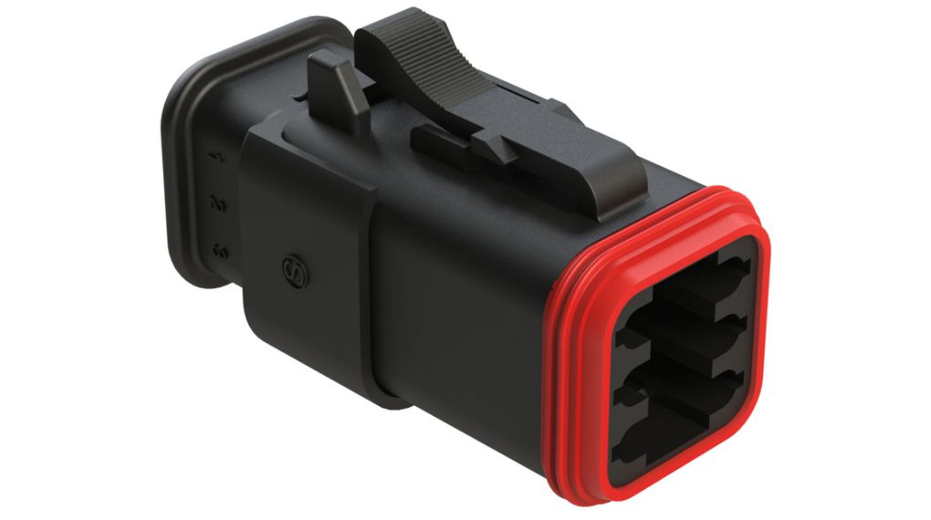 Crimpgehäuse, Stecker, 2 Reihen, 6 Pole, Schwarz