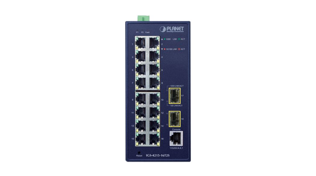 IGS-4215-16T2S | Planet Ethernet Switch, RJ45 Ports 16, Fibre Ports ...