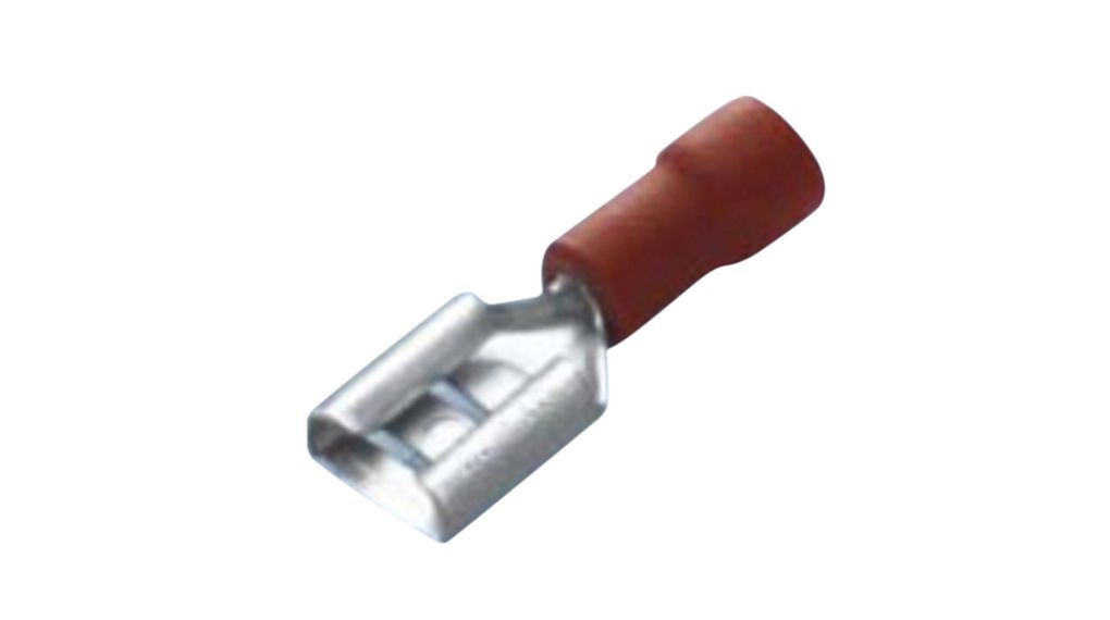 Spade Connector, Partially Insulated, 6.3mm, 0.5 ... 1.5mm², Socket, Pack of 100 pieces