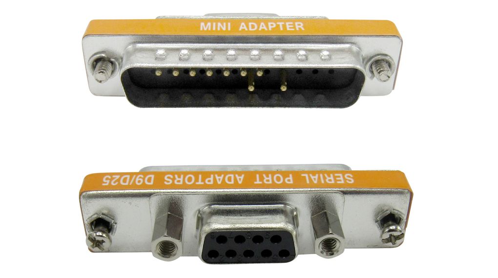 Mini D-Sub Adapter, D-Sub 25-Pin Plug - D-Sub 9-Pin Socket