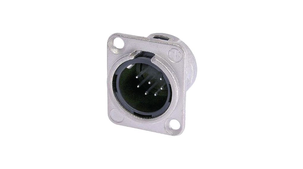 XLR Panel-mount Male Receptacle, Plug, Straight, Panel Mount, Poles - 7