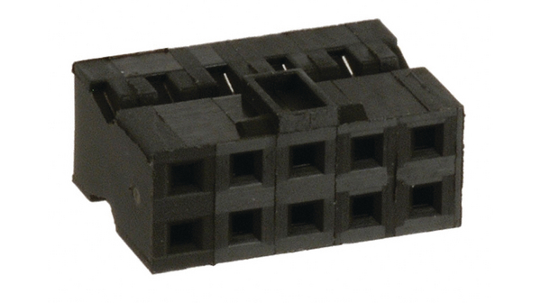Boîtier de prise femelle, Minitek 2 x 5 broches, Droit, Prise, Positions - 10, Lot de 5 pièces