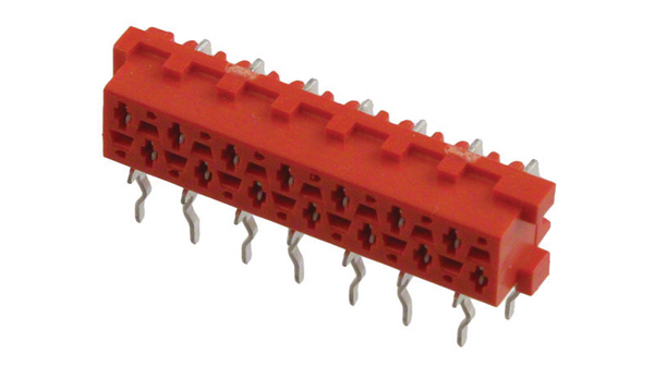 Angled female header, Socket, Right Angle, Through Hole, Contacts - 14