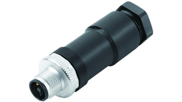 Connecteur cylindrique, M12, Fiche, Droit, Pôles - 4, Vis, Montage sur câble