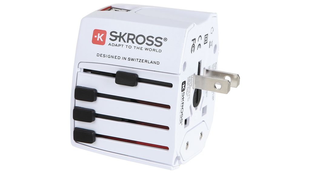 skab Kedelig I hele verden 1.302156 | SKross World Travel Adapter MUV USB, US Type A Socket / AU / CN  | Distrelec Sweden