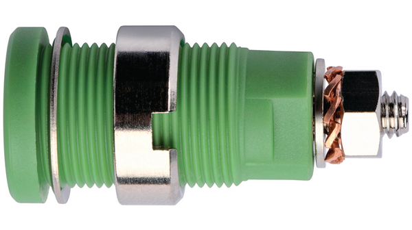 Safety socket, Green, Nickel-Plated, 1kV, 32A