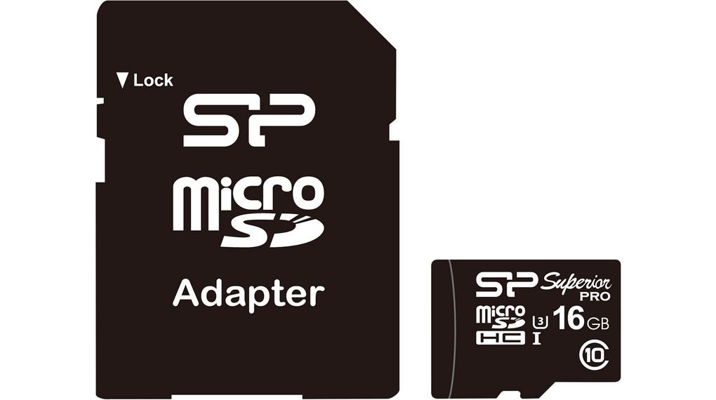 Minnekort, microSD, 16GB, 90MB/s, 80MB/s, Svart