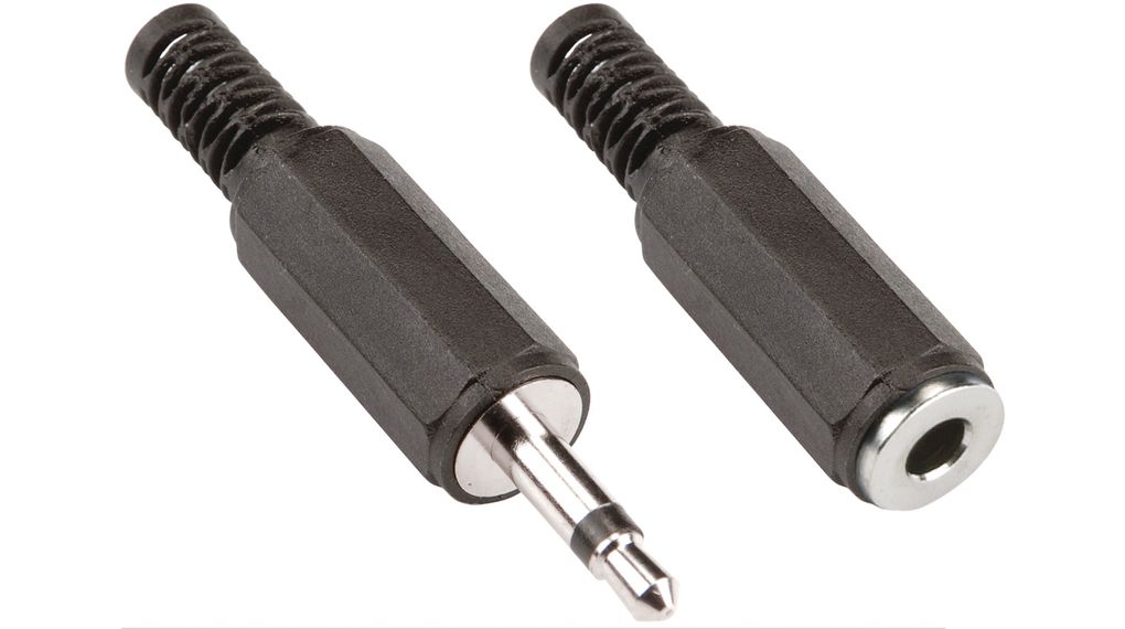Mono connection kit, Straight, 3.5 mm Mono Plug - 3.5 mm Mono Socket