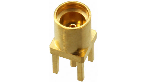 RF Connector, MMCX, Brass, Socket, Straight, 50Ohm, Radial Leads