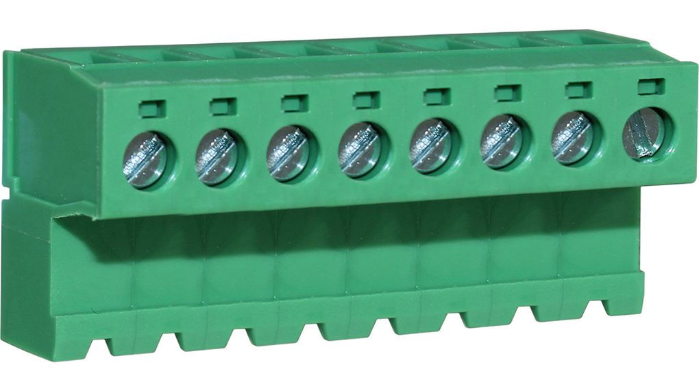 Wire-To-Board Terminal Block, THT, 5.08mm Pitch, Right Angle, Screw, Rising Clamp, 8 Poles