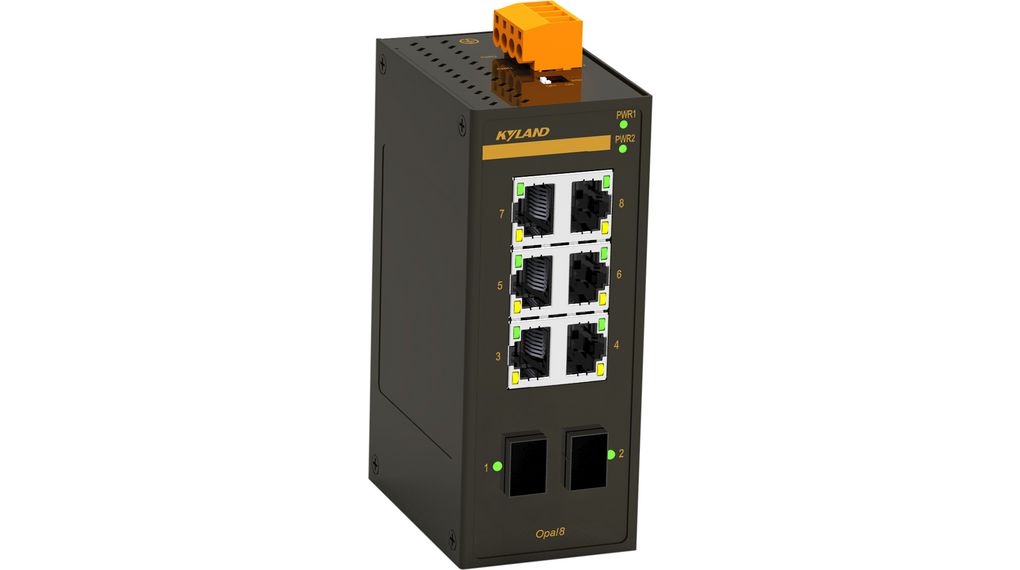Ethernet-switch, RJ45-portar 6, Fiberportar 2SFP, 100Mbps, Ohanterat