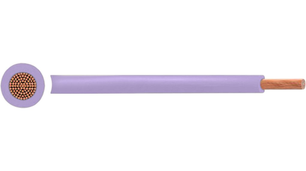 Flexible Stranded Wire PVC, 0.75mm², Bare Copper, Violet, H05V2-K, 100m