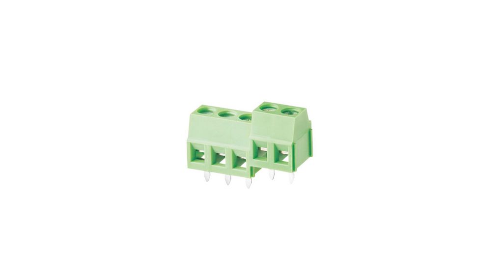 PCB Terminal Block, THT, 3.81mm Pitch, Right Angle, Screw, Clamp, 3 Poles