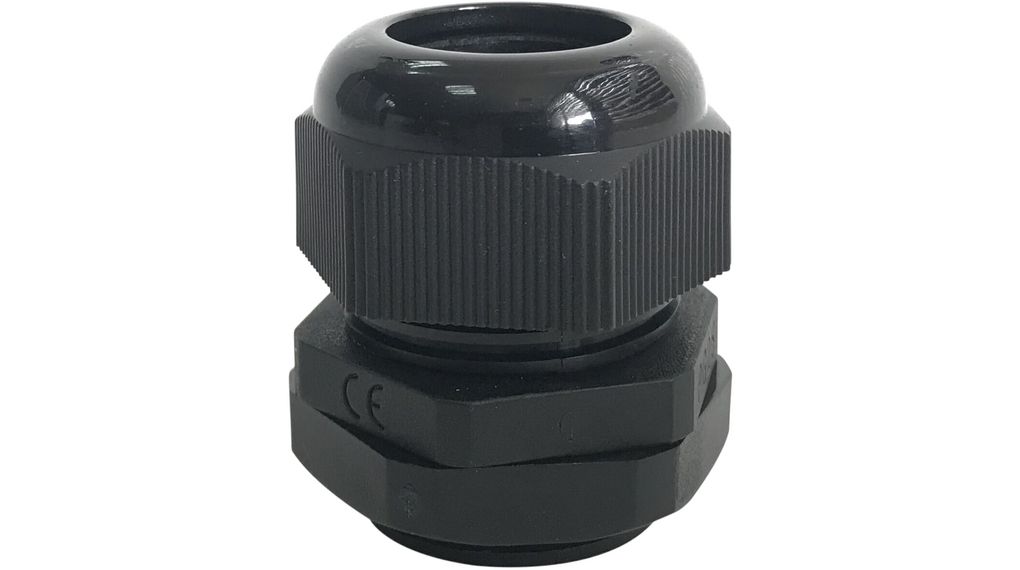 Cable Gland, 10 ... 14mm, PG16, Polyamide, Black, Pack of 10 pieces