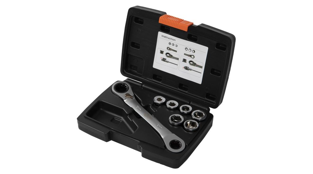 13-In-1 Ratchet Combination Spanner and Socket Set, 7 Pieces