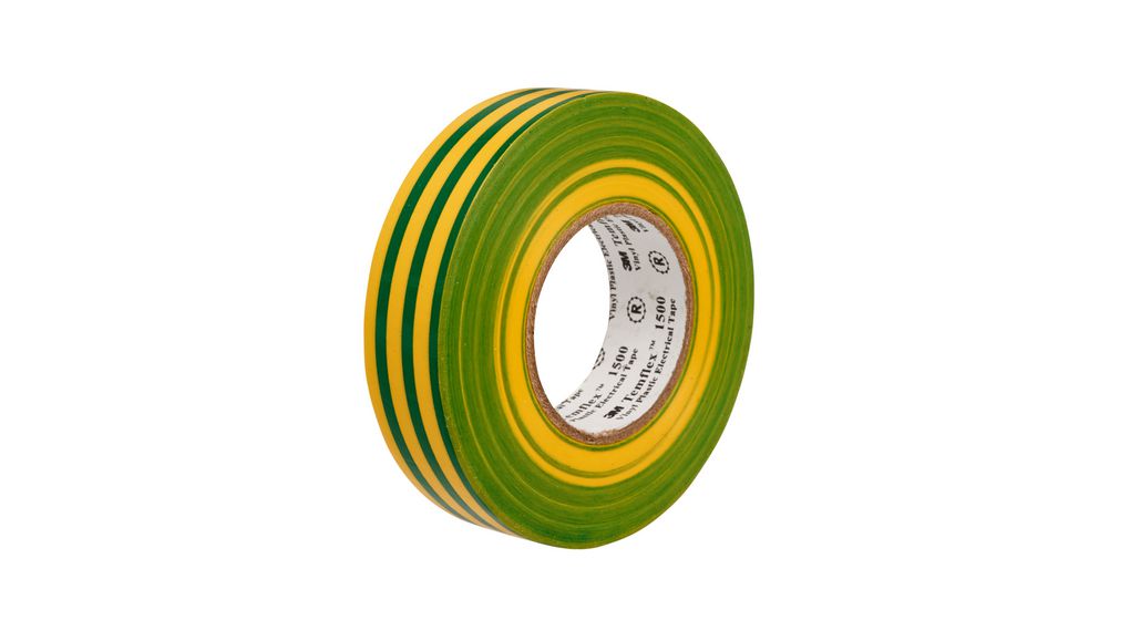 Ruban adhésif PVC isolant électrique vert 15 mm x 10m