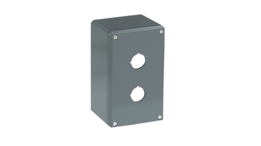Grey Aluminium Modular Metal Push Button Enclosure - 2 Hole