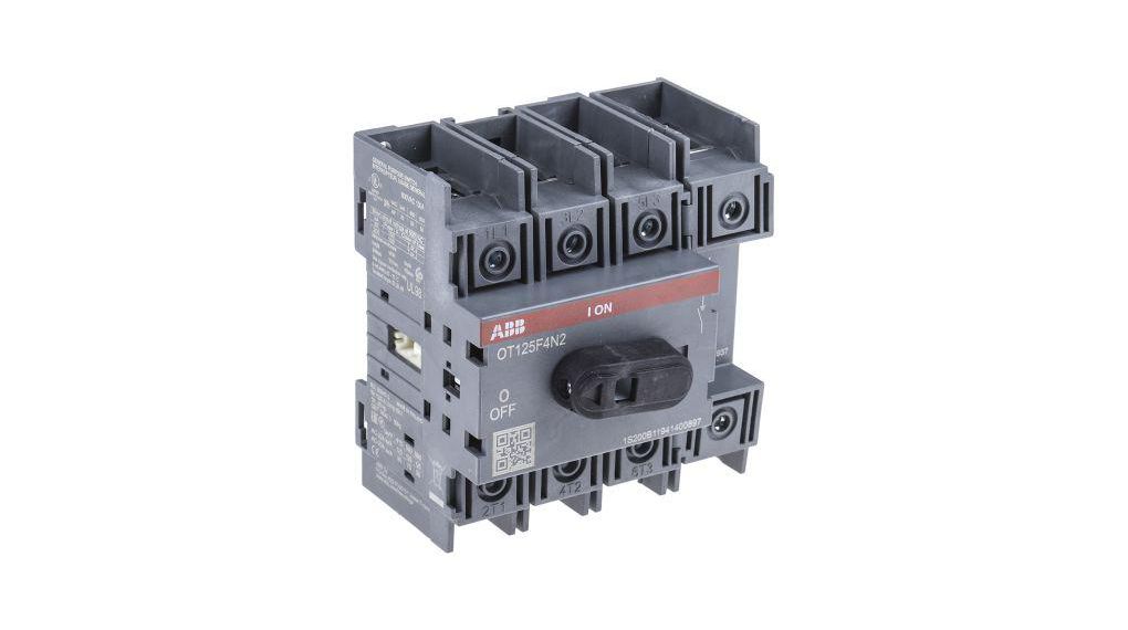 ABB 4P Pole Base Mounting Isolator Switch - 125A Maximum Current, 45kW Power Rating, IP20