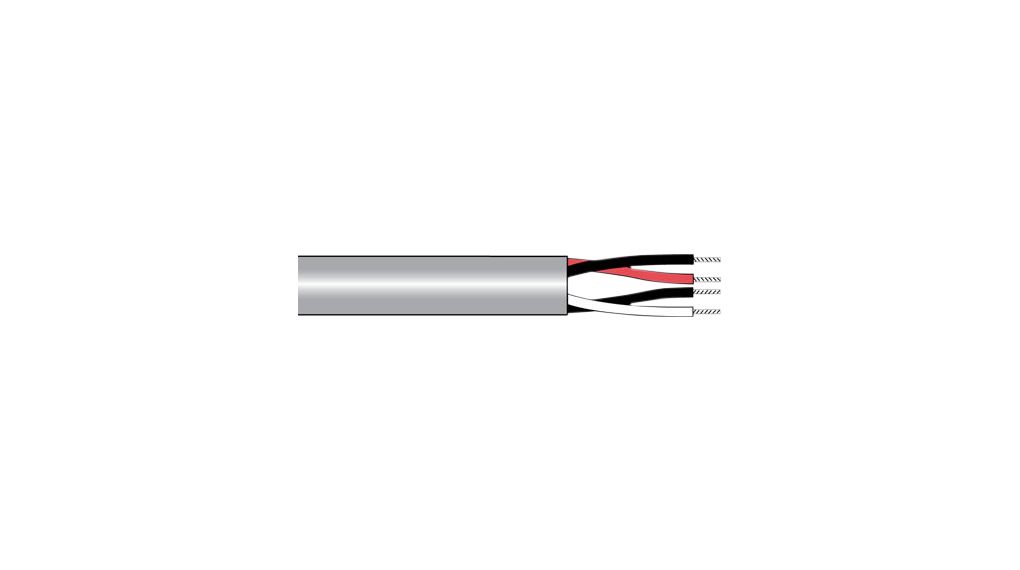 Câble multipaire PVC 1x2x0.8mm² Cuivre étamé Gris 30m