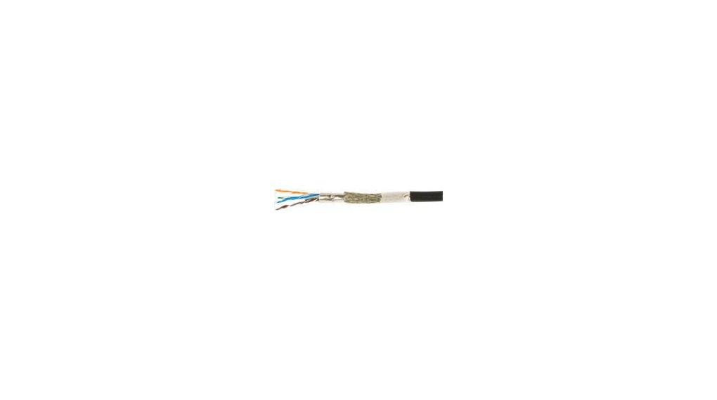 Ethernet Cable CAT5e TPUx2x0.15mm² Bare Copper Black 152m