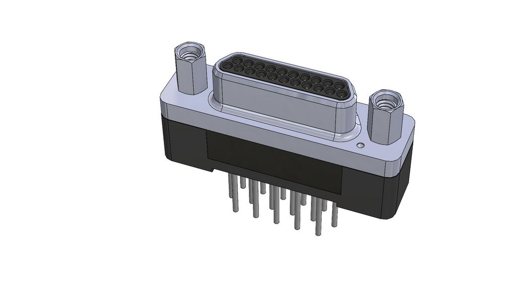 Konektor Micro-D, plášť s povrchovou úpravou - bezelektrický nikl, Zástrčka, Micro-D 21P, Kolíky PCB