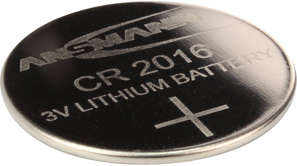 Button Cell Battery, Lithium Manganese Dioxide, CR2016, 3V, 85mAh