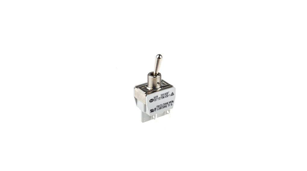 Toggle Switch, Panel Mount, On-Off, DPST, Tab Terminal