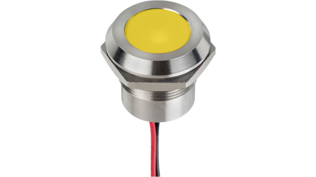 LED IndicatorRear Epoxy Wire Fixed Yellow DC 24V