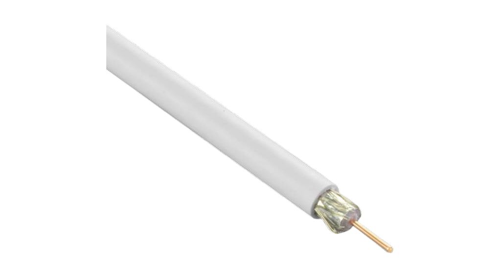 Coaxial Cable PVC 5.7mm 75Ohm Copper White 100m