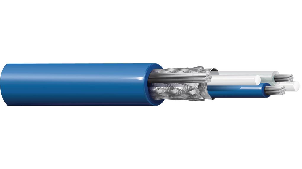 Twinaxial-Kabel PVC 6mm 78Ohm Verzinntes Kupfer Blau 305m