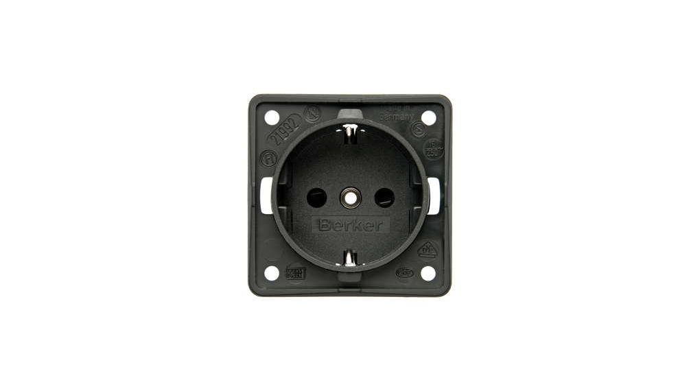 Wall Outlet INTEGRO 1x DE Type F (CEE 7/3) Socket Flush Mount 16A 250V Anthracite