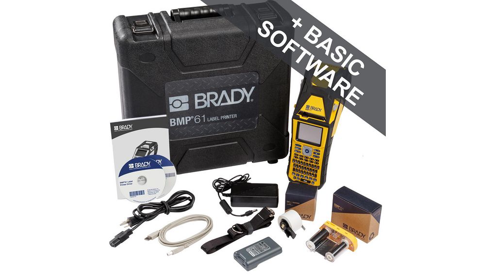 Portable Label Printer Kit, USB, QWERTZ, 33.8mm/s, 300 dpi