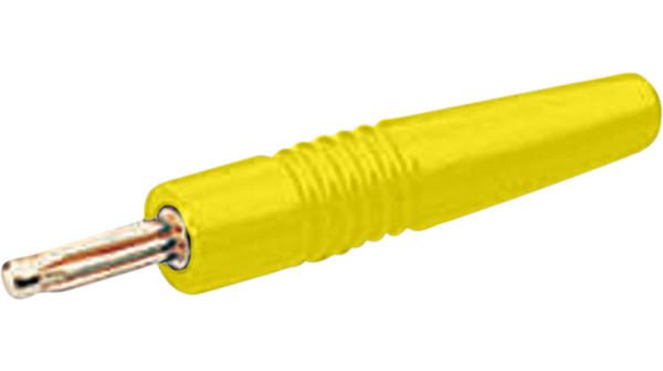 Banana Plug, Yellow, Gold-Plated, Nickel-Plated, 20A