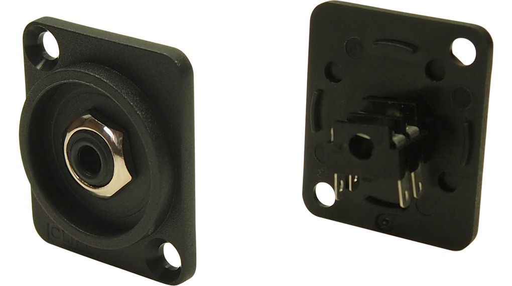 3.5mm Mono Jack Socket in XLR Recess Plate, Socket, Mono, Right Angle, 3.5 mm