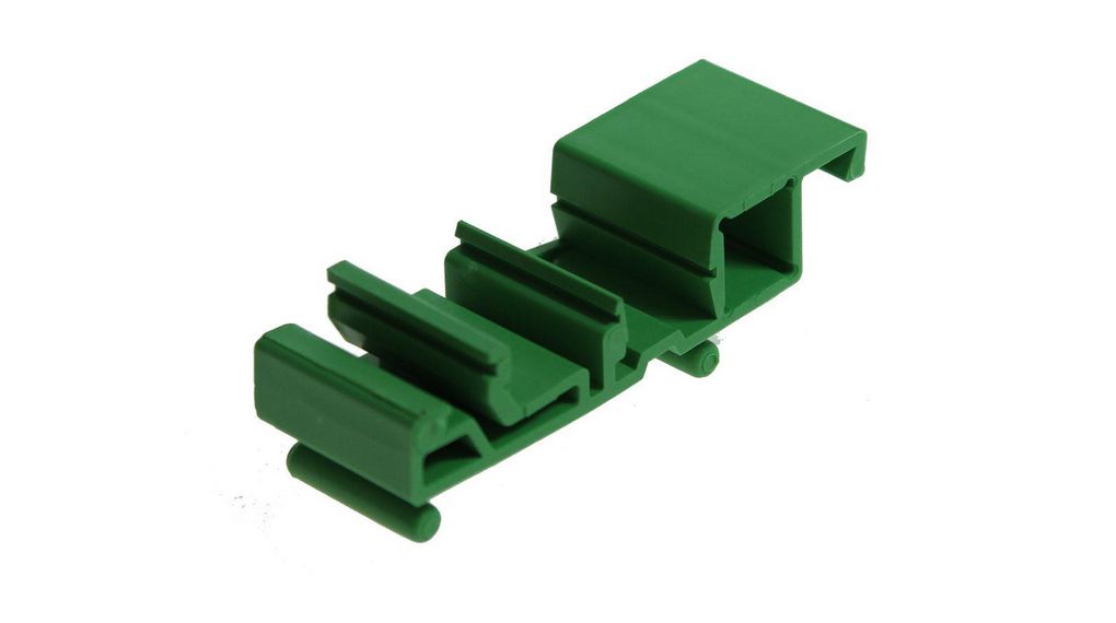 Mini DIN-skinnestøtte, fodelement, Mini, 22x18x82mm, Grøn, Polyamid, IP20