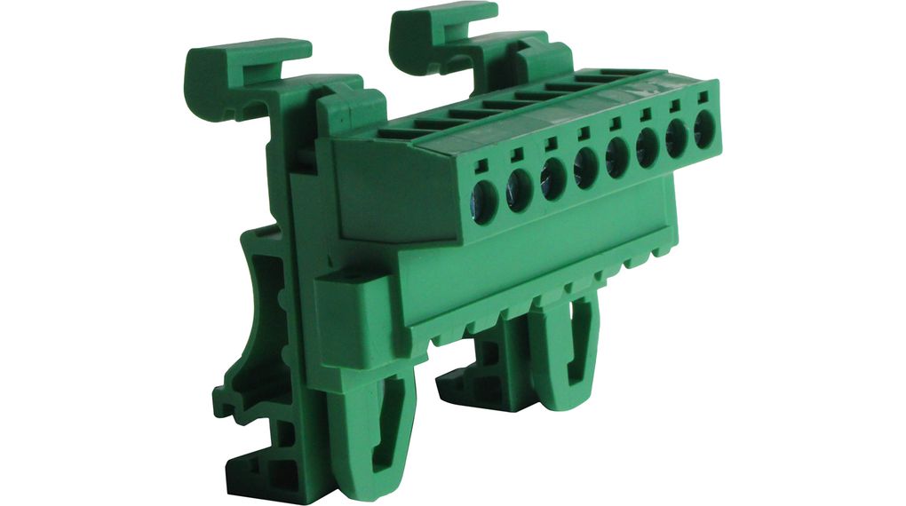 DIN Rail Mounted Pluggable Terminal Block, Right Angle, 5.08mm Pitch, 8 Poles