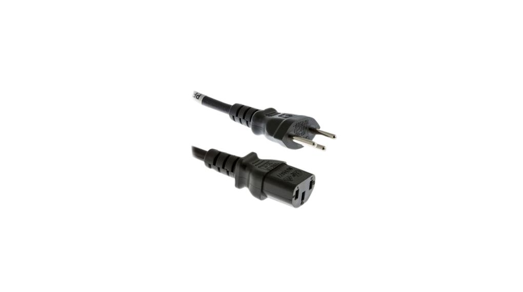 Kabel, CH Type J (T12) - IEC 60320 C15, 2.5m