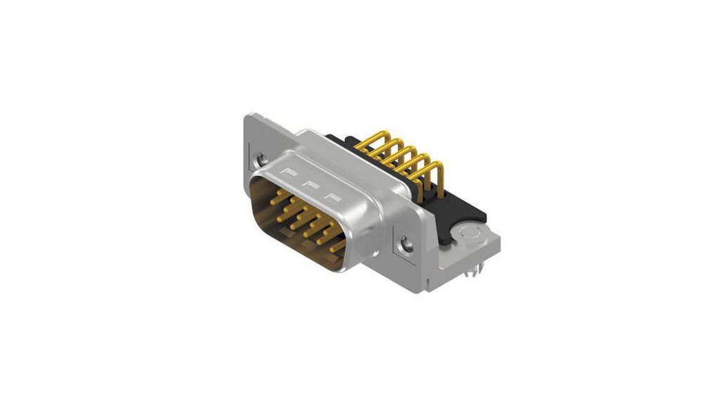 High Density D-Sub Connector, Angled, Plug, DE-15, Soldering Pins