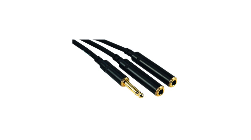 Câble audio, Mono, Fiche jack 6.35 mm - 2x Fiche jack 6.35 mm, 300mm