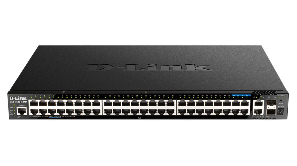 DGS-1520-52MP | D-Link PoE Switch, Layer 3 Managed, 10Gbps, 370W, RJ45 ...