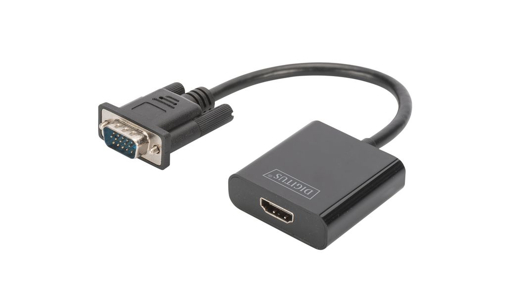 Adapter met meerdere poorten, VGA-stekker - Audio-in/out / HDMI-aansluiting, Zwart