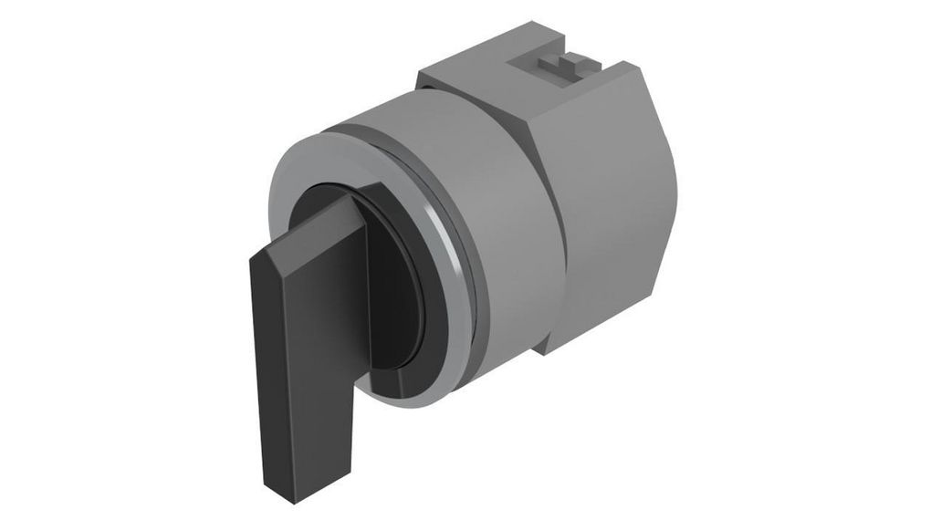 Selector Switch Actuator, 3 Positions Latching Function Long Lever Black / Metallic IP65 EAO 04 Series