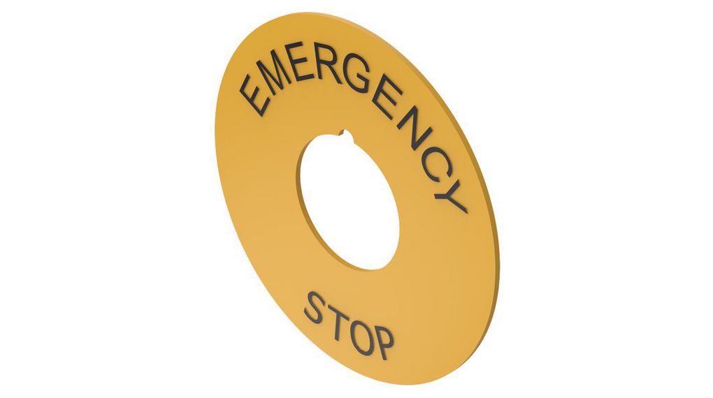 Legend Plate 59mm Emergency Stop Round Yellow EAO 04 Series