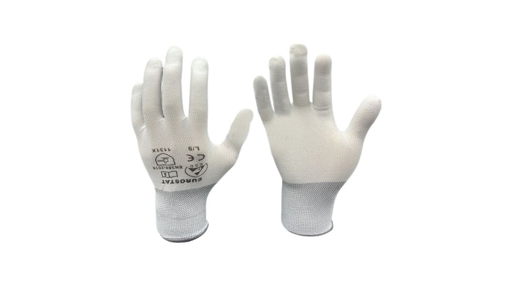 ESD-Schutzhandschuhe, Polyester, Handschuhgrösse XL, Weiss