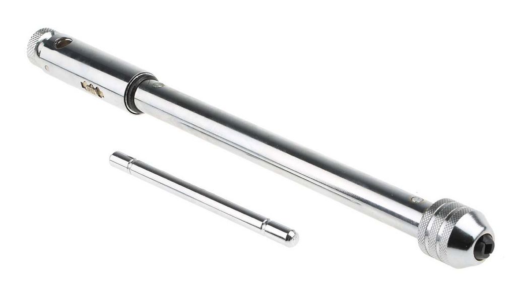 Long Ratchet Tap Wrench Steel M5 - M12, 1BA - 0BA (ISO), 7/32 - 3/8 in (ISO), 1/4 -