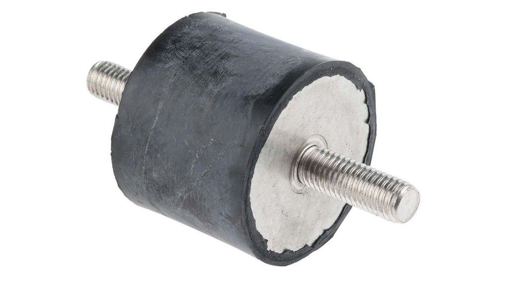 Cylindrical M10 Anti Vibration Mount, Male to Male Bobbin with 146kg Compression Load