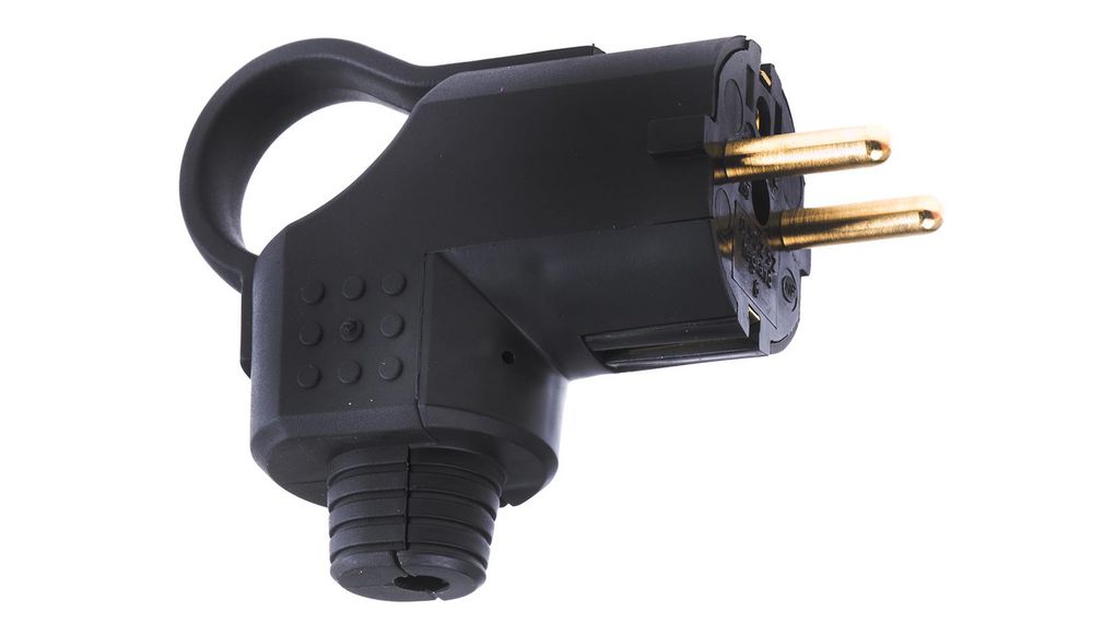 Legrand French Mains Plug, 16A Black, Cable Mount Rubber, 250 V