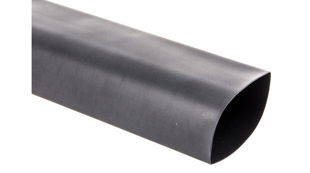 Heat Shrink Tubing, Black 6 mm Sleeve Dia. x 1.2m Length 3:1 Ratio, RNF-3000 Series, 2 ... 6mm, Svart